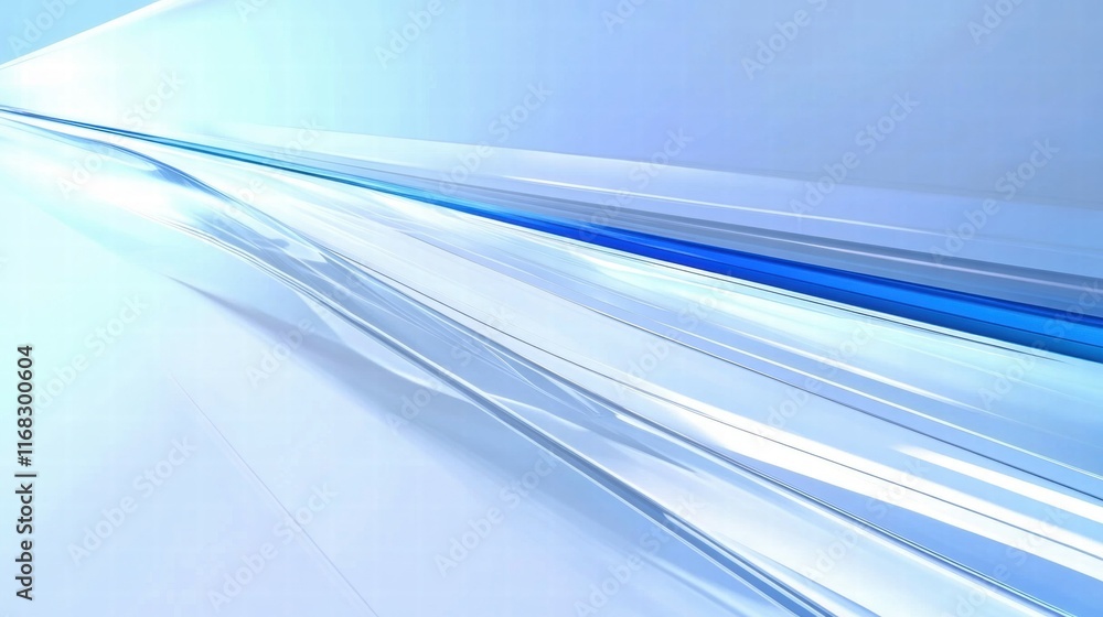Poster abstract blue and white background with smooth lines and gradients.
