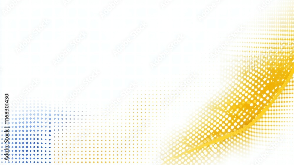 Poster Abstract graphic design with yellow and blue dotted patterns for creative backgrounds.