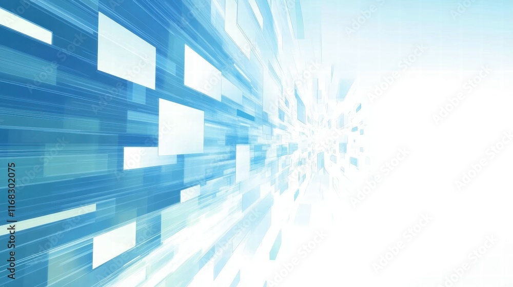Poster abstract blue digital background with motion effect and light.