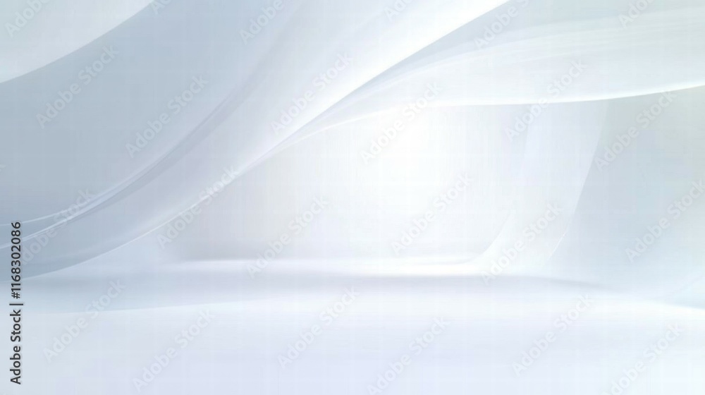 Aufkleber a soft, abstract background with flowing curves in shades of white, ideal for presentations.