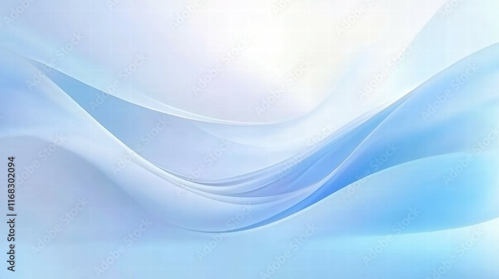 Aufkleber Soft blue abstract waves creating a serene and calming atmosphere.