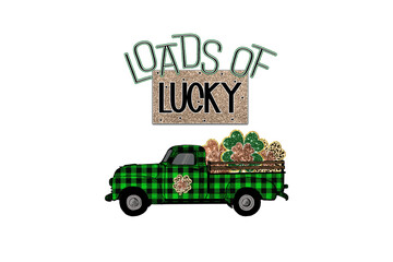 Obraz premium Loads of Lucky, St. Patrick's Day Sublimation T Shirt Design