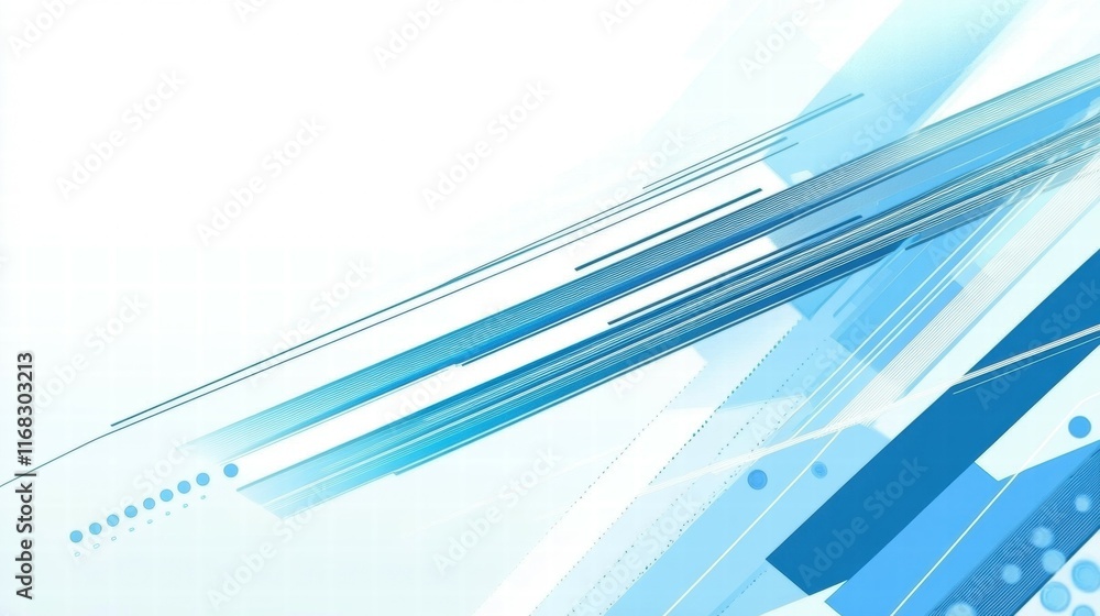 Leinwandbilder Abstract blue geometric design with lines and shapes for modern backgrounds or graphics.