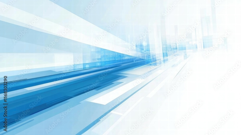 Poster Abstract blue background with dynamic lines, conveying a sense of technology and speed.