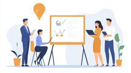 Marketing manager strategizing with a team in a modern office, breaking down timelines and goals, focus, prioritization, leadership