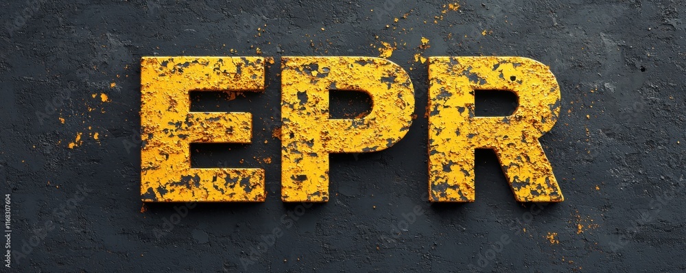 Poster extended producer responsibility concept. bold yellow letters 