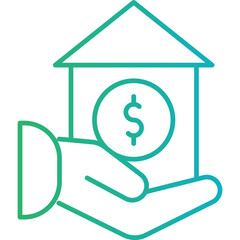 Home Loan icon single vector illustration