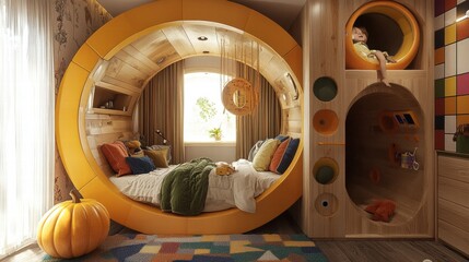 Child's Playful and Modern Bedroom Design