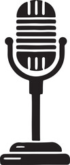 Microphone silhouette vector art illustration. Microphone vector icon.