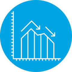Financial Graph Decline icon single vector illustration