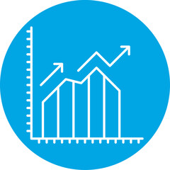 Financial Graph Growth icon single vector illustration