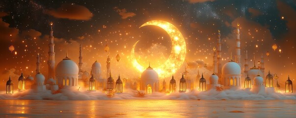 Enchanted Ramadan Cityscape: A Night of Lights and Dreams