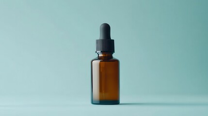Isolated product shot of a skincare bottle on a neutral background for green screen compositing