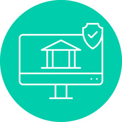 Online Banking Security icon single vector illustration