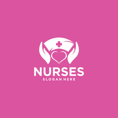 Nurse logo vector nursing school logo