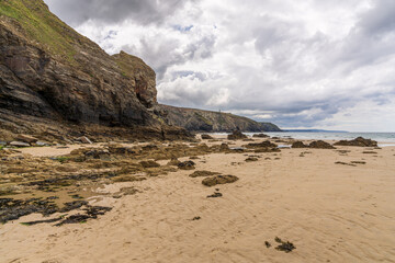 Clouds over Porthtowan Beach, Cornwall, England, UK