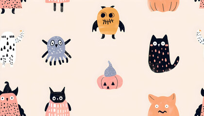 Cute Halloween Illustration Background