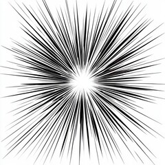 Naklejka premium Radiant Black and White Burst Design with Sharp Lines and Dynamic Energy Emanating from Center Point