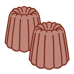 シンプルなカヌレのイラスト（手描き）