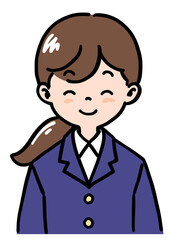 ブレザーを着た若い女性のイラスト（上半身）