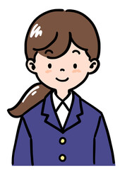 ブレザーを着た若い女性のイラスト（上半身）