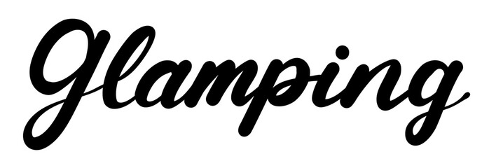 グランピングの手書き文字（英語、筆記体）