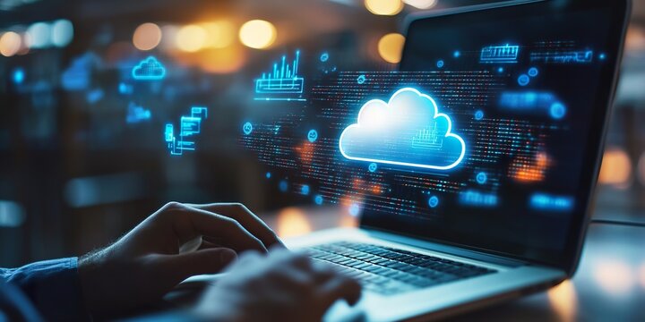 Advanced remote work tech support concept integrating cloud tools and seamless communication