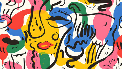 Obraz premium Abstract Illustration Colorful Shapes Pattern