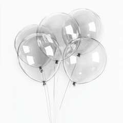 Obraz premium Transparent balloons floating gracefully against a light background, perfect for celebrations and events