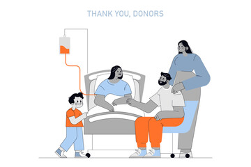 Blood Donor Day. Flat Vector Illustration