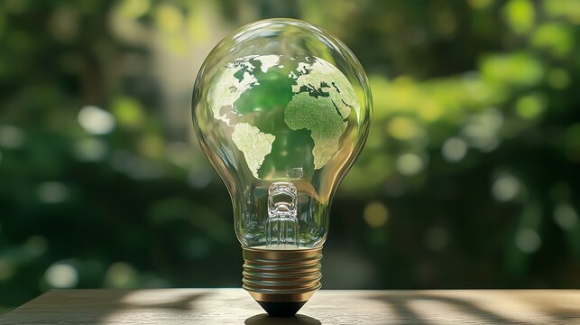 Eco-friendly light bulb with world design