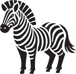 Fototapeta premium Zebra vector illustration black and white