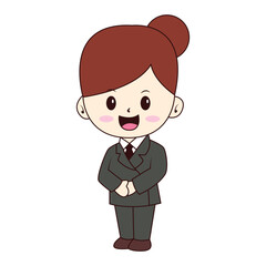Illustration of Cute Businesswoman Character
