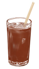 アイスコーヒーのイラスト（手描き）