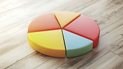 Fototapeta premium Colorful pie chart visualization digital workspace infographic design creative environment aerial view data analysis concept