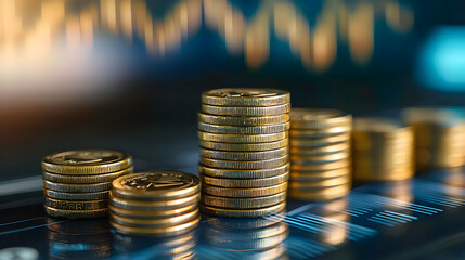 Investment strategies analyzing financial growth in digital markets business environment graphical data representation
