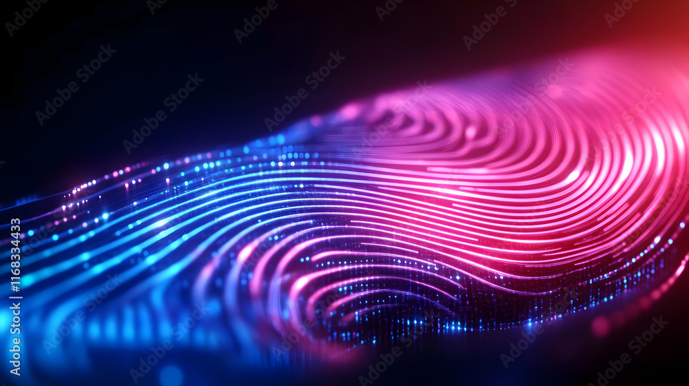 Poster abstract digital patterns in vibrant pink and blue tones create a captivating visual effect, perfect