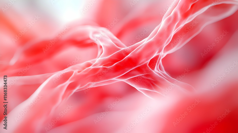 Poster abstract red and white image showcasing fluid lines and curves, perfect for creative projects and di