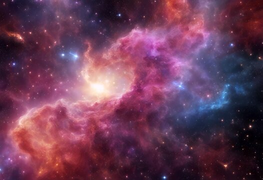 Fototapeta cosm deep starry galaxy sky cloud colorful space outer universe nebula gas background magic