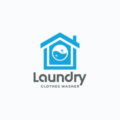 Laundry clothes company logo design concept, Vector Laundry Logo