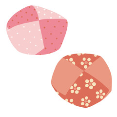 お手玉のイラスト（手描きのゆるいタッチ）