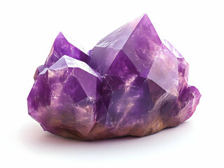 Fototapeta premium A stunning amethyst crystal showcasing its vibrant purple hue and intricate facets, perfect for decoration.