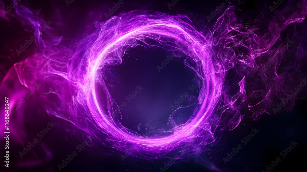Canvas Prints a mesmerizing purple energy swirl creating an ethereal circular design, perfect for digital backgrou