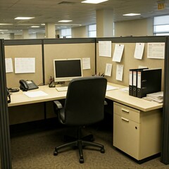 Arbeitsplatz im Gro&szlig;raumb&uuml;ro