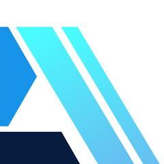 Blue Geometric Line Corner