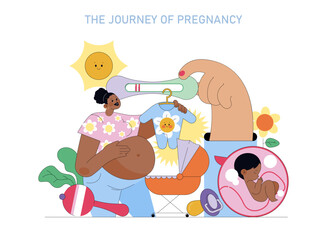 Naklejka premium The First Year Of A babys Life. Flat Vector Illustration