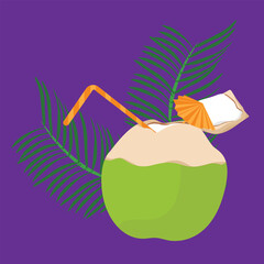 tropical coconut green on beach