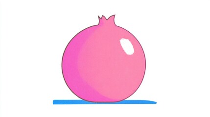 Fototapeta premium Vibrant Pink Pomegranate Illustration: Smoothly Rendered Digital Art. AI Generated
