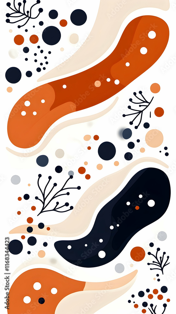 Poster abstract autumnal floral pattern design background for website or mobile app.