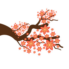 Chinese Floral Blossom Twig